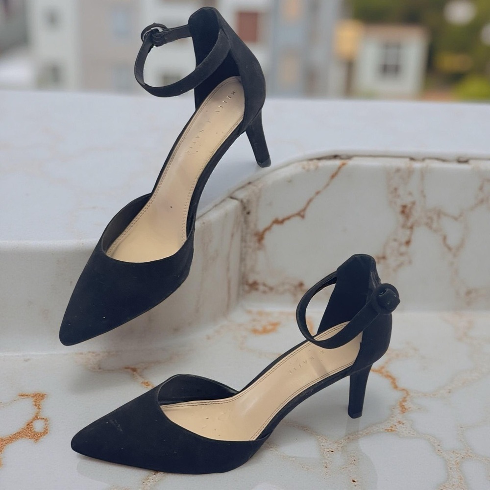 Kelly & Katie Black Ankle Strap Heels Size 10 - Picture 1 of 6
